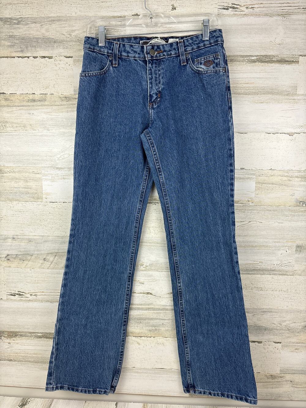 Harley Davidson Womens 4 Straight Leg Zip Blue Cotton Denim Jeans NEW